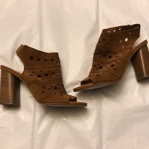 Topshop Leather Cutout Open Toe Booties Sandals